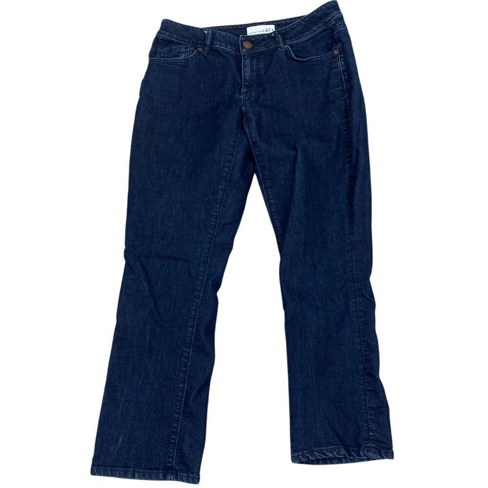 Ann Taylor Loft Woman's Jeans Size 25 Curvy Kick Crop Dark Wash Blue Denim